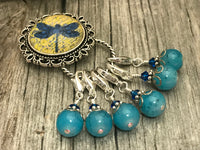 Magnetic Dragonfly Stitch Marker Holder with Removable Progress Markers