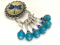 Magnetic Dragonfly Stitch Marker Holder with Removable Progress Markers