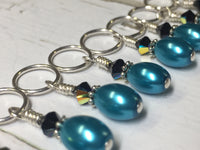 Teal Stitch Marker Set with Purse Charm | Knitters Gift | Snag Free
