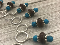 Snag Free Blue & Brown Stitch Marker Set | Gifts for Knitters |
