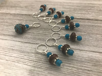 Snag Free Blue & Brown Stitch Marker Set | Gifts for Knitters |