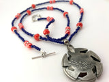 Yarn Cutter Pendant Necklace, Gift for Knitters, Beaded Cutter Necklace, Clover Yarn Cutter