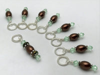 Knitting Stitch Marker Set, Chocolate Pearl