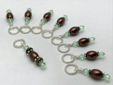 Knitting Stitch Marker Set, Chocolate Pearl