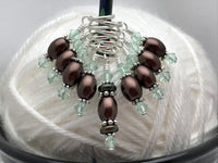 Knitting Stitch Marker Set, Chocolate Pearl