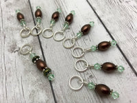 Knitting Stitch Marker Set, Chocolate Pearl