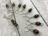 Knitting Stitch Marker Set, Chocolate Pearl