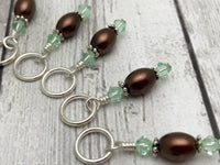 Knitting Stitch Marker Set, Chocolate Pearl