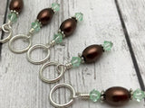 Knitting Stitch Marker Set, Chocolate Pearl