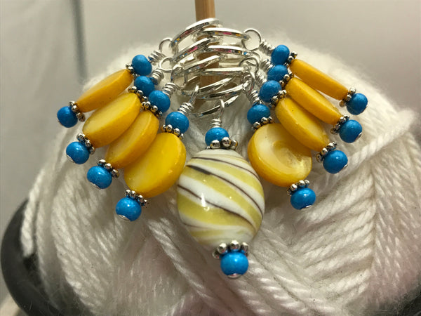 Golden Yellow Stitch Marker Set for Knitting and Crochet