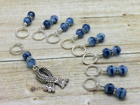 Scarf Stitch Marker Set, SNAG FREE Beaded Progress Keeper, Gifts for Knitter