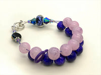 Purple Flowers Abacus Counting Bracelet | Row Counter