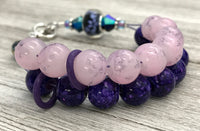 Purple Flowers Abacus Counting Bracelet | Row Counter