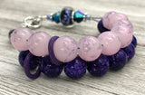 Purple Flowers Abacus Counting Bracelet | Row Counter