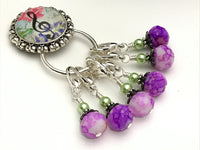 Music Note Stitch Marker Holder with Removable Progress Markers, Magnetic Holder