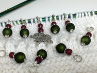 Olive Elephant Knitting Stitch Marker Set