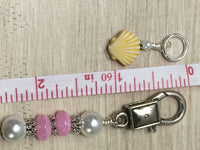 Seashell Stitch Marker Charms with Holder | Snag Free | Knitting Gift