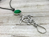 Sea Turtle Portuguese Knitting Necklace |  Adjustable Leather Cord Necklace