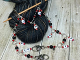 Red Row Counter Chain for Knitting