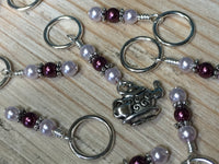 Teapot Stitch Marker Set with Snag Free Rings | Gift for Knitters | Size US3 to US17 |