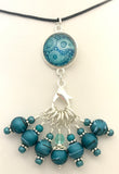 Teal Paisley Stitch Marker Necklace & Snag Free Knitting Markers, Adjustable