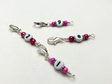 Pink Numbered Stitch Marker Set | Knitters Gift | Removable Progress Keepers | Counts 0-99