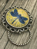 Magnetic Dragonfly Stitch Marker Holder with Removable Progress Markers