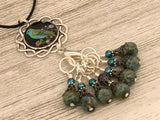 Teal Bird Stitch Marker Necklace | Gifts for Knitters | 7 Snag Free Speckled Stitch Markers | FREE US SHIPPING