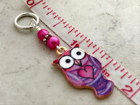 Purple Owl Stitch Marker Charms | SNAG FREE | Gifts for Knitters