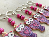 Purple Owl Stitch Marker Charms | SNAG FREE | Gifts for Knitters