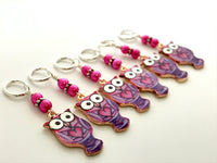 Purple Owl Stitch Marker Charms | SNAG FREE | Gifts for Knitters