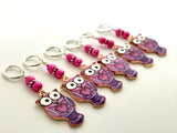 Purple Owl Stitch Marker Charms | SNAG FREE | Gifts for Knitters