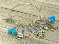 Knitting Charms Stitch Marker Bracelet, Gifts for Knitters