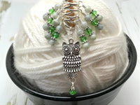 Perched Owl Stitch Marker Set, Gifts for Knitter