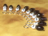 Crystal Teardrop Number Stitch Marker Set for Knitting or Crochet, Progress Keeper, Gift for Knitter