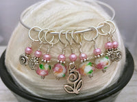 Spring Flowers Stitch Marker Bracelet | Gifts for Knitters