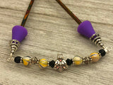 Honey Bee Knitting Needle Point Protector Jewelry | Beaded Stitch Holder | Gift for Knitters