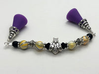 Honey Bee Knitting Needle Point Protector Jewelry | Beaded Stitch Holder | Gift for Knitters