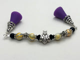 Honey Bee Knitting Needle Point Protector Jewelry | Beaded Stitch Holder | Gift for Knitters