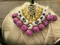 Yellow Orchid Number Stitch Marker Set | Knitters Gift | Progress Keeper