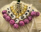 Yellow Orchid Number Stitch Marker Set | Knitters Gift | Progress Keeper
