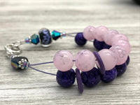 Purple Flowers Abacus Counting Bracelet | Row Counter