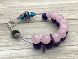 Purple Flowers Abacus Counting Bracelet | Row Counter