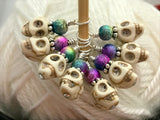 Skull Stitch Markers for Sock Knitters | Snag Free | Knitting Gift | US2-US7 |