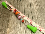 Orange Point Protector Jewelry for Knitting Needles, Stitch Holder