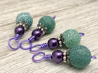Frosted Agate Snag Free Stitch Marker Charms, Gifts for Knitters