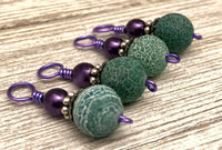 Frosted Agate Snag Free Stitch Marker Charms, Gifts for Knitters