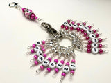 Pink Numbered Stitch Marker Set | Knitters Gift | Removable Progress Keepers | Counts 0-99