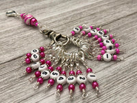 Pink Numbered Stitch Marker Set | Knitters Gift | Removable Progress Keepers | Counts 0-99