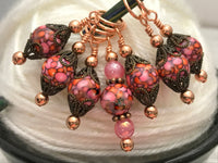 Rose Copper Stitch Marker Set, Gifts for Knitters